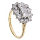 18ct Yellow Gold 2.00ct Brilliant And Princess Cut Diamond Cluster Ring