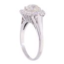 18ct White Gold 1.75ct Old And Brilliant Cut Diamond Cluster Ring