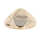 9ct Yellow Gold Patterned Signet Ring