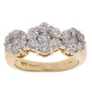 18ct Yellow Gold 1.50ct Diamond Cluster Ring