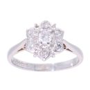 9ct White Gold 0.50ct Diamond Cluster Ring