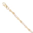 9ct Yellow Gold Cubic Zirconia Crossover Bracelet 7.5"