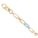 9ct Yellow Gold Blue Topaz Bracelet 7"