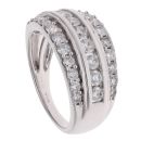 18ct White Gold 2.00ct Brilliant Cut Diamond Three Row Ring