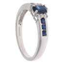 9ct Yellow Gold 0.05ct Diamond and Sapphire Dress Ring