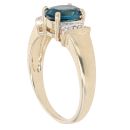 9ct Yellow Gold 0.05ct Diamond And Blue Tourmaline Solitaire Ring