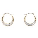 9ct Yellow Gold Cubic Zirconia Hoop Earrings