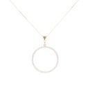 9ct Yellow Gold Cubic Zirconia Circle Pendant And Chain 18"