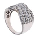 18ct White Gold 1.00ct Brilliant Cut Diamond Five Row Ring