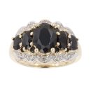 9ct Yellow Gold 0.10ct Diamond And Sapphire Ring
