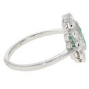 Platinum 0.95cts Vintage Style Diamond And Emerald Oval Cluster Ring