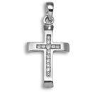 9ct White Gold 0.12ct Diamond Cross Pendant
