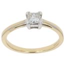 18ct Yellow Gold 0.30ct Princess Cut Diamond Solitaire Ring