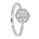 9ct White Gold 0.45ct Diamond Flower Cluster Ring by Anya Belle