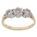 18ct Yellow Gold 0.30ct Brilliant Cut Diamond Trilogy Ring