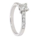 18ct White Gold 1.02ct Princess Cut Diamond Solitaire Ring by Anya Belle