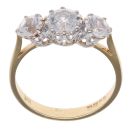 18ct Yellow Gold Three Stone Cubic Zirconia Ring