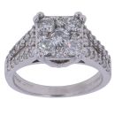 14ct White Gold 1.50ct Diamond Cluster Ring