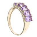 9ct Yellow Gold Amethyst Five Stone Ring