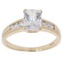 9ct Yellow Gold Cubic Zirconia Solitaire Ring