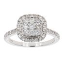 18ct Yellow Gold Diamond Cluster Ring by Anya Belle