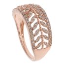 9ct Rose Gold 0.45ct Brilliant Cut Diamond Leaf Pattern Ring