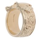9ct Yellow Gold Patterned Buckle Ring