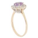 9ct Yellow Gold Amethyst And Cubic Zirconia Cluster Ring