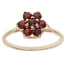 9ct Yellow Gold Garnet Cluster Ring