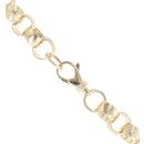 9ct Yellow Gold Patterned And Plain Belcher Chain 22"