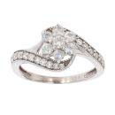 9ct White Gold 0.62ct Diamond Cluster Ring