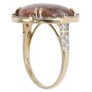 9ct Yellow Gold 0.10ct Diamond And Agate Cluster Ring