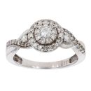 9ct White Gold 0.50ct Diamond Cluster Ring