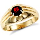 9ct Yellow Gold Gents Garnet Ring