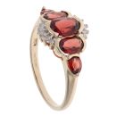 9ct Yellow Gold 0.05ct Diamond And Garnet Ring