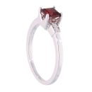 9ct White Gold Garnet and Diamond Square Ring