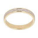 18ct Yellow and White Gold Diamond Cut Patterned Wedding Band 3mm