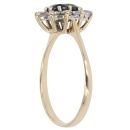 9ct Yellow Gold Cubic Zirconia and Sapphire Cluster Ring