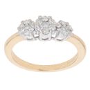 18ct Yellow Gold 0.33ct Brilliant Cut Diamond Cluster Ring
