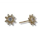 9ct Yellow Gold Crystal Sun Stud Earrings
