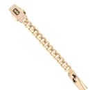 14ct Yellow Gold Monaco ID Curb Footprints Pave Lock Bracelet 5.5"