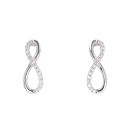 Silver Cubic Zirconia Infinity Stud Earrings