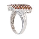 9ct White Gold Orange Gemstone Cluster Ring