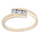 9ct Yellow Gold Three Stone Cubic Zirconia Ring