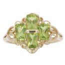 9ct Yellow Gold Peridot Four Stone Ring