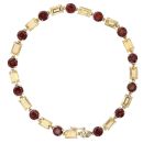 9ct Yellow Gold Citrine and Garnet Fancy Bracelet 7.5"