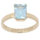 9ct Yellow Gold Blue Topaz Single Stone Ring