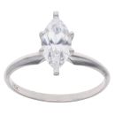 14ct White Gold Cubic Zirconia Solitaire Ring