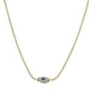 14ct Yellow Gold Monaco Beaded Cubic Zirconia Pave Lock Chain 26"