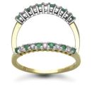 9 Carat Yellow Gold 0.25pts Emerald And Diamond Half Eternity Ring